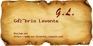 Gábris Levente névjegykártya